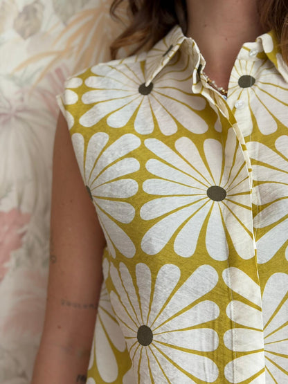 T-shirt stampa floreale - GIALLO