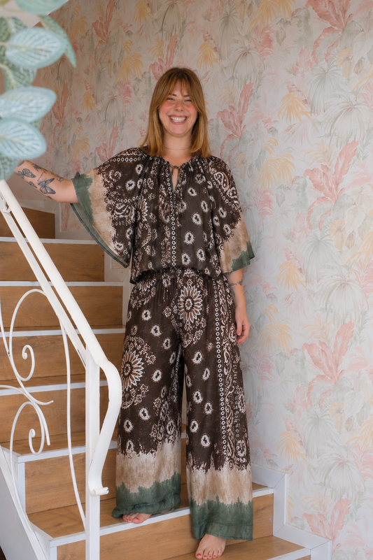 Blusa bandana - MARRONE