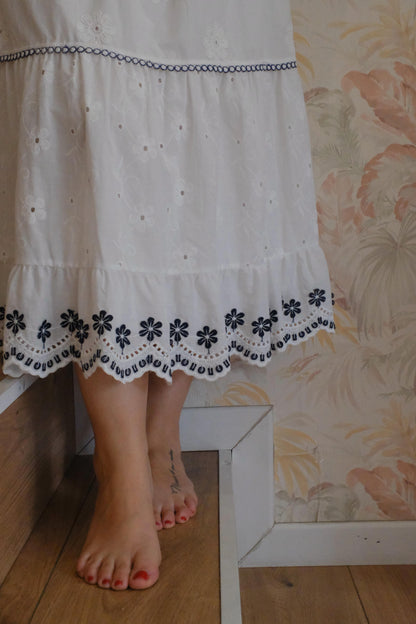 Gonna G60560 pizzo traforato - BIANCO