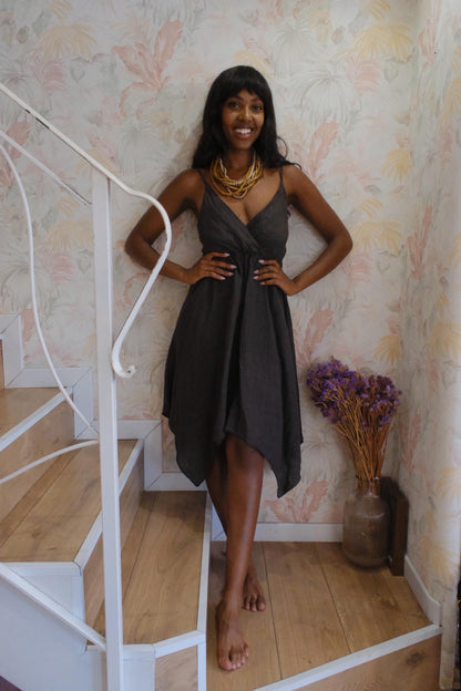 Abito scollo - MARRONE
