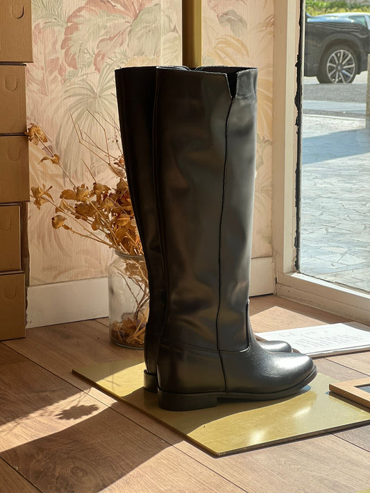 Stivali Helena in vera pelle basic - NERO