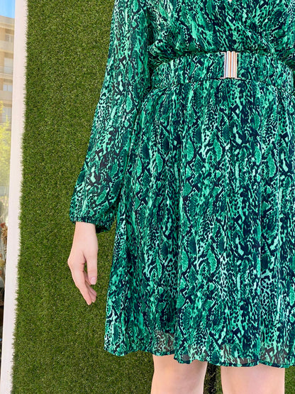 Patterned dress 12721 - GREEN