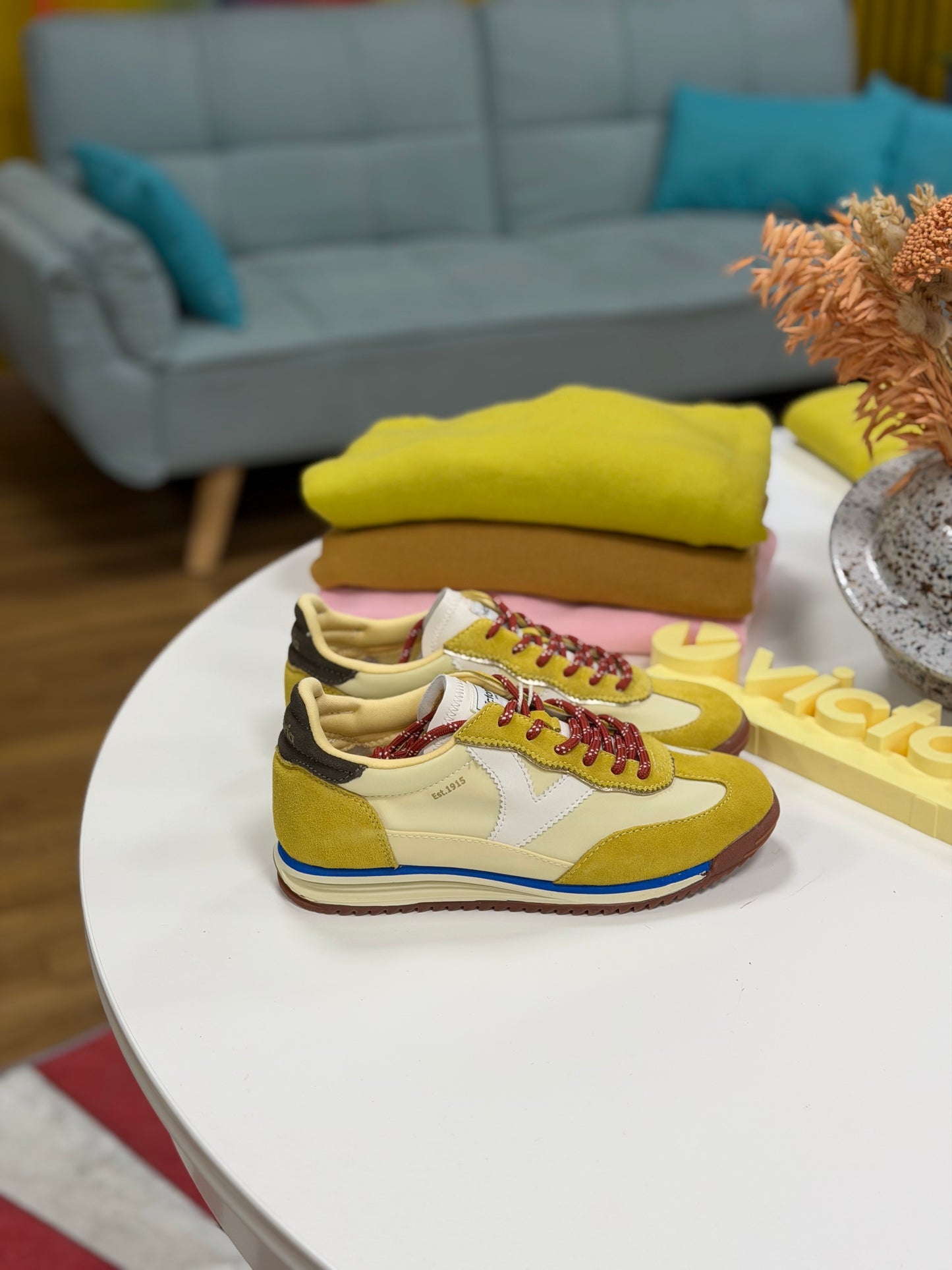 Sneakers tela e camoscio - GIALLO