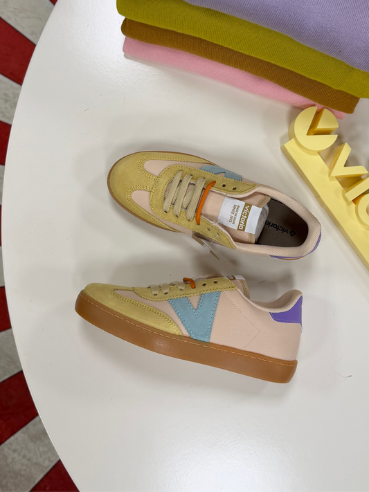 Sneakers tela e camoscio - ROSA