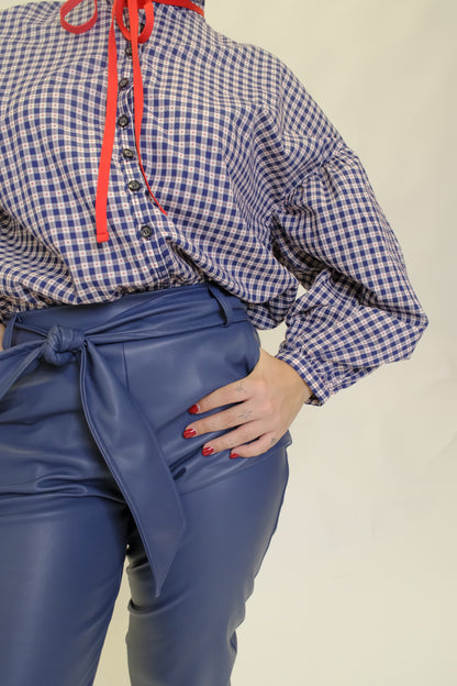 Pantaloni in ecopelle - BLUE