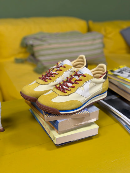 Sneakers tela e camoscio - GIALLO