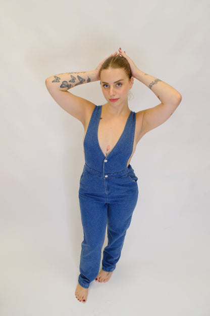 Salopette Scollo V 2bottoni - DENIM