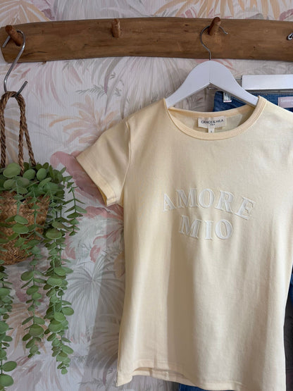 T-shirt stampa Amore Mio - VANILLE