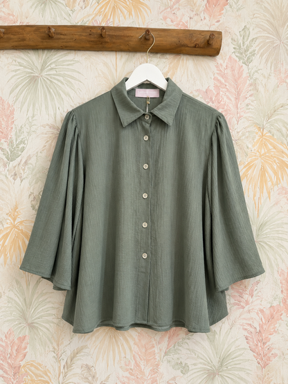 Camicia tinta unita - VERDE MILITARE