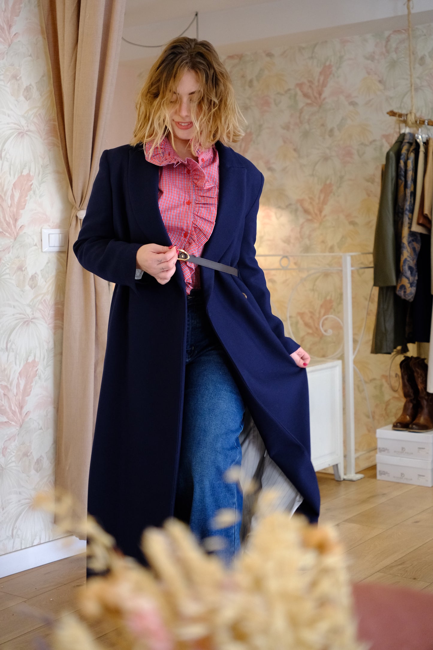 Cappotto Colma con cintura - BLUE