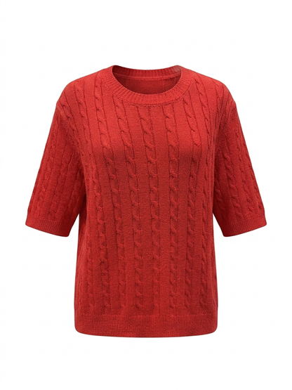 Maglioncino treccia - ROSSO