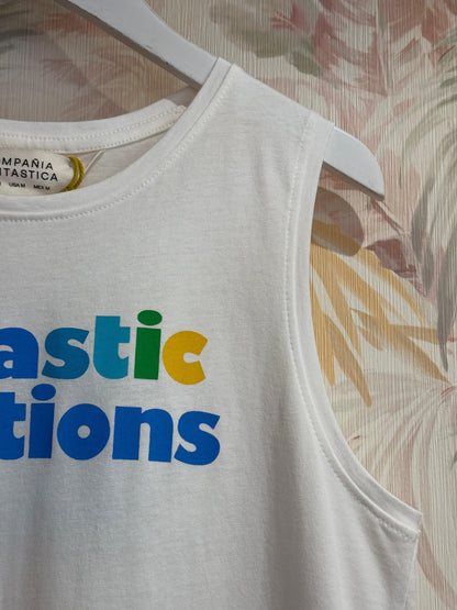 T-shirt scritta Fantastic Vacation - BIANCO