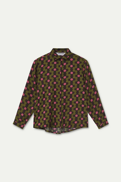 Camicia fantasia geometrica - VERDE MILITARE