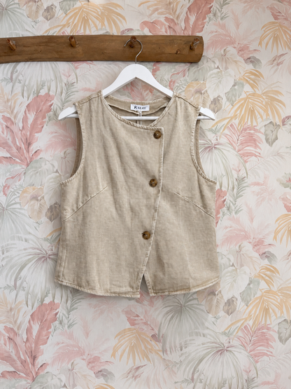 Gilet in denim - BEIGE