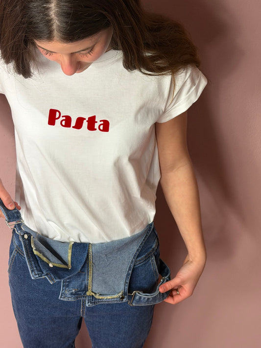 T-shirt stampa Pasta - ROSSO