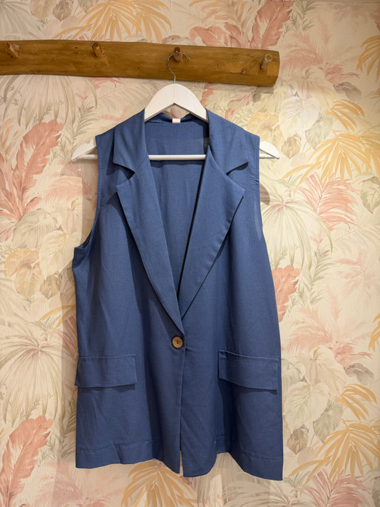 Gilet un bottone - AZZURRO