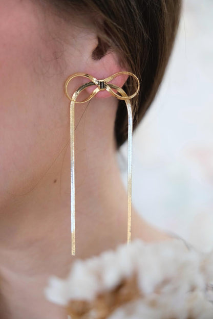 Orecchino Pendente Fiocco - ORO