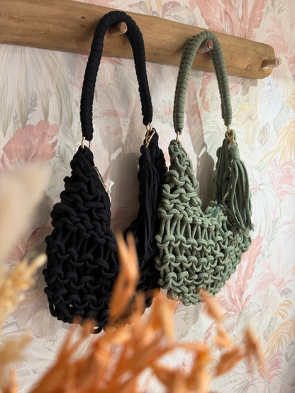 Borsa EMILY in corda intrecciata - VERDE