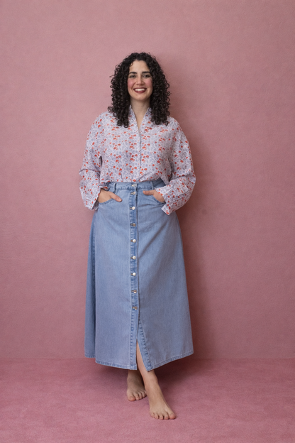 Gonna lunga bottoni - DENIM