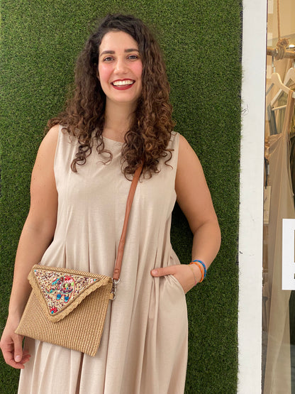 ML3151 Lined Dress - BEIGE