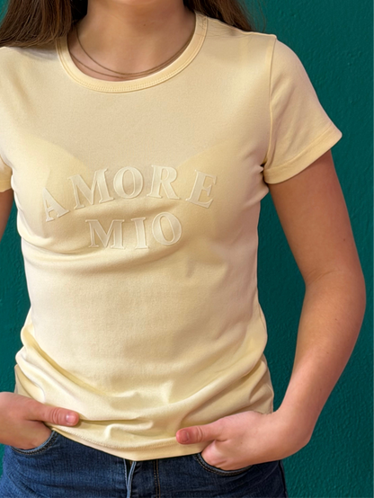 T-shirt stampa Amore Mio - VANILLE