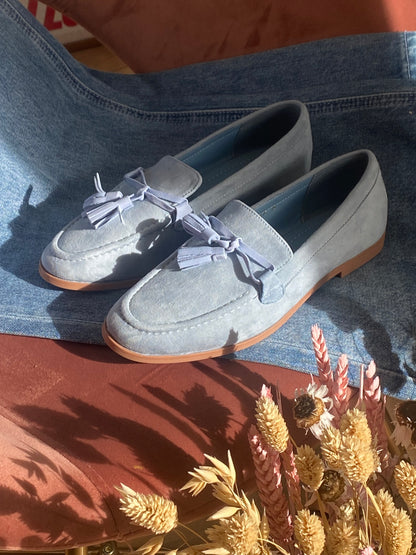 Mocassino camoscio - CELESTE