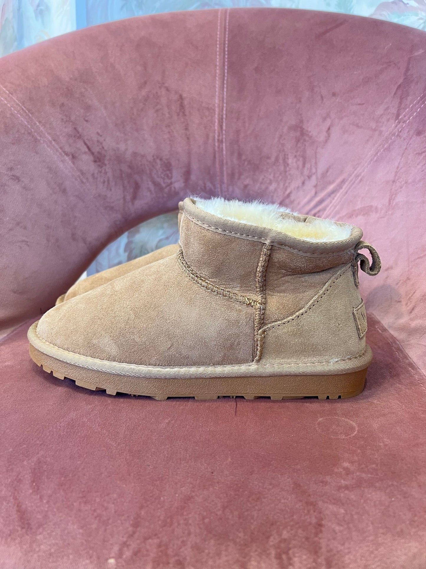 Scarponcini camoscio esterno pelo interno - BEIGE