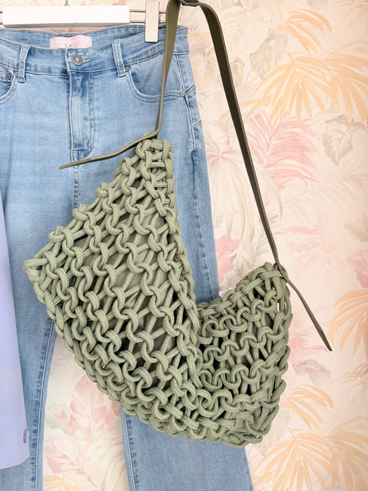 Borsa intreccio - VERDE SALVIA