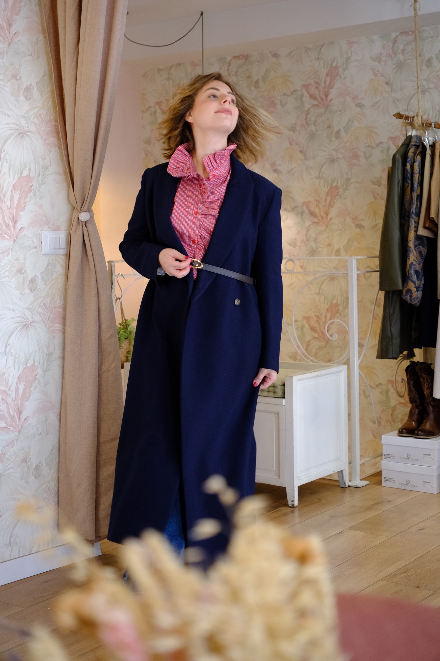 Cappotto Colma con cintura - BLUE