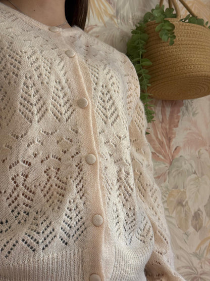 Cardigan girocollo lana - BEIGE