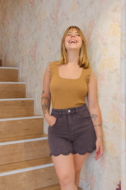 zp1045 Short nuvola - MARRONE