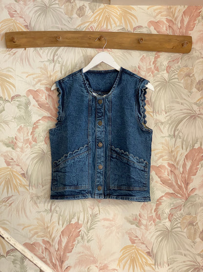 Gilet denim con bottoni - DENIM