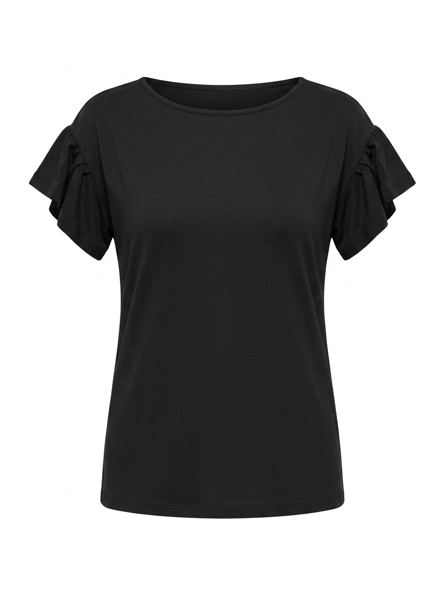 Blusa maglina tinta unita - NERO