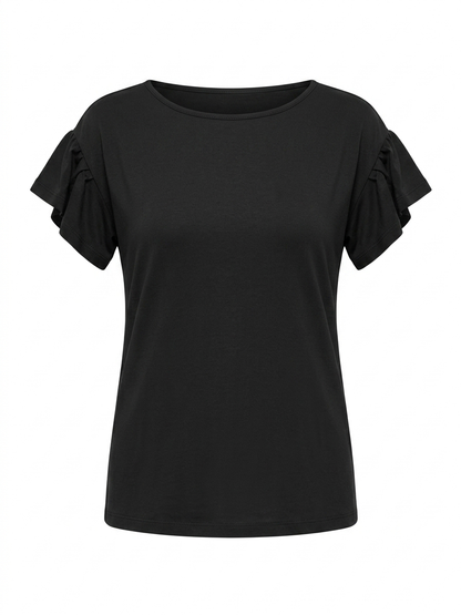 Blusa maglina tinta unita - NERO