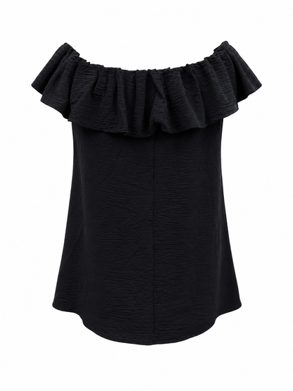Blusa voulant spalla - NERO
