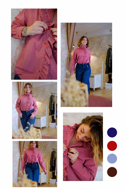 Camicia tinta unita rouge - ROSSO