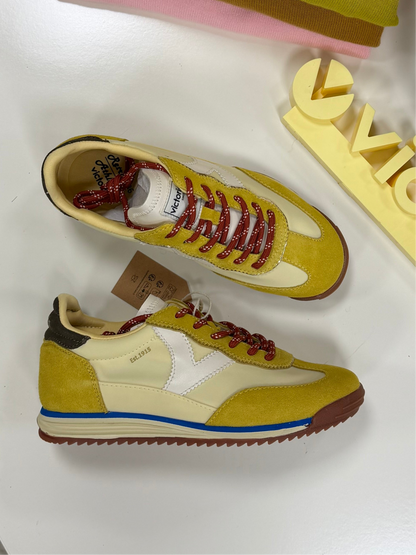 Sneakers tela e camoscio - GIALLO