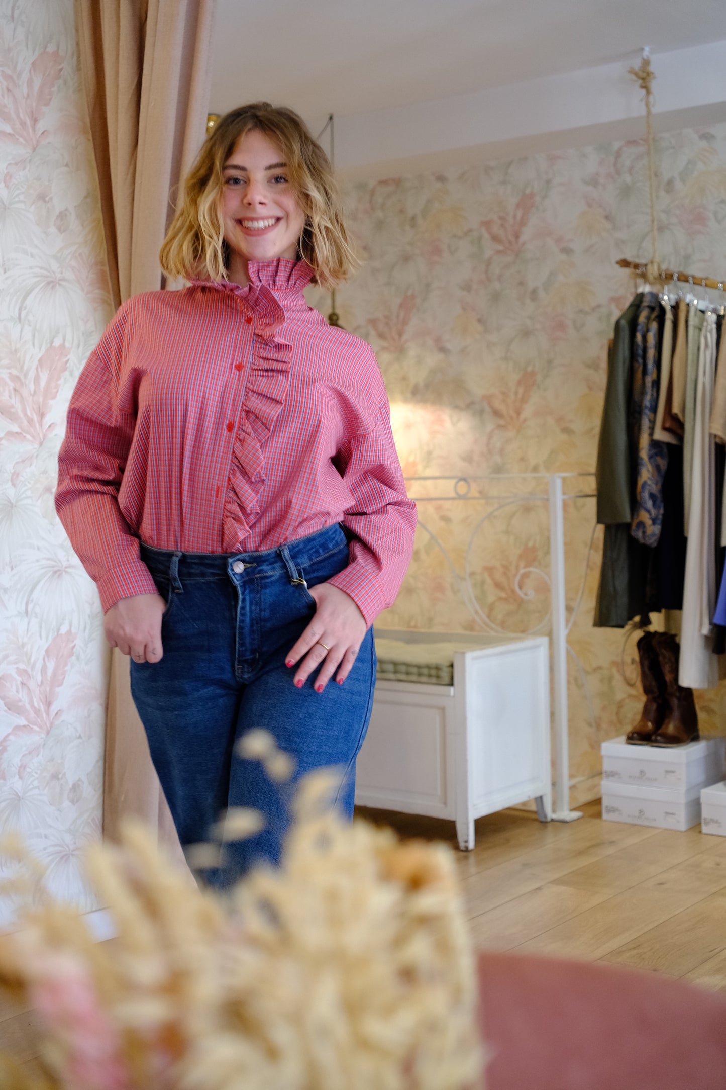 Camicia tinta unita rouge - ROSSO