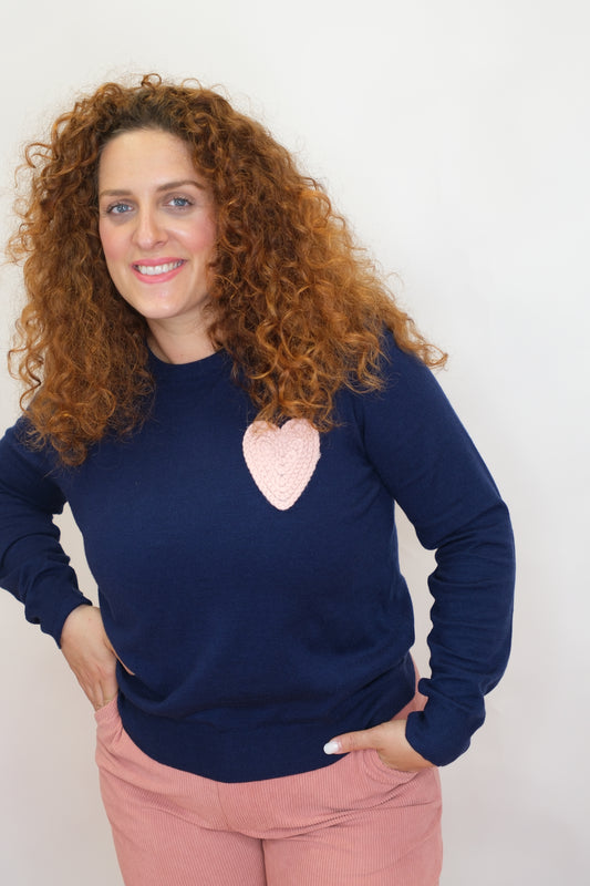 Maglia cuore su lato - BLUE
