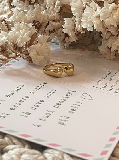 IK02 Double Heart Ring - GOLD