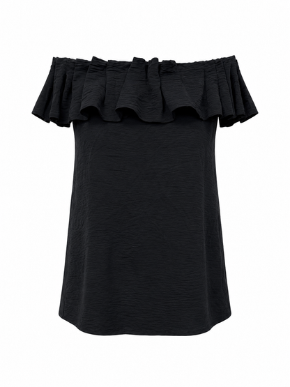 Blusa voulant spalla - NERO