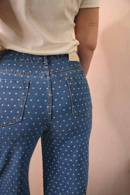 Jeans 51C/11045 palazzo pois - BLUE