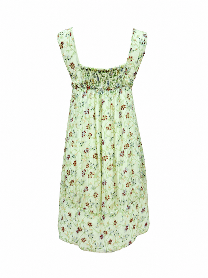 Abito floreale con perline - VERDE CHIARO