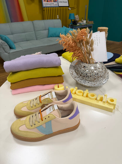Sneakers tela e camoscio - ROSA