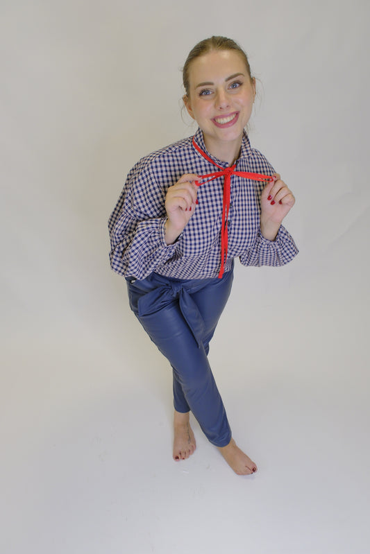 Pantaloni in ecopelle - BLUE