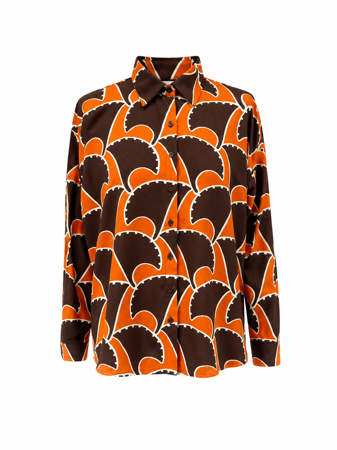 Camicia fantasia geometrici - MARRONE