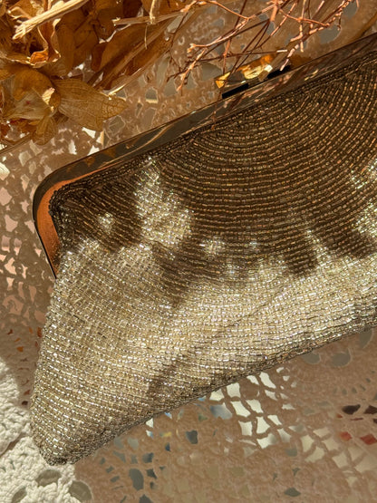 Pochette Vintage Clutch Perline - ARGENTO