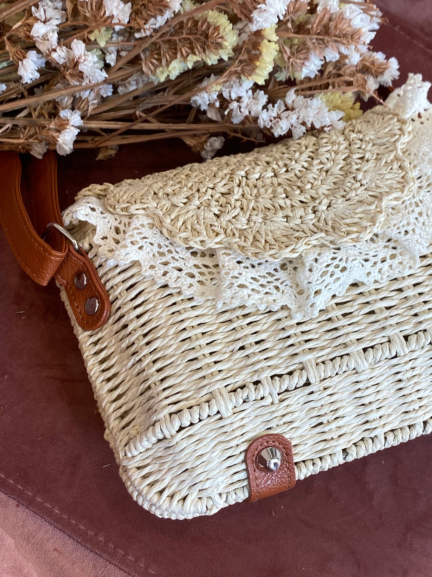 Borsa Rafia e Pizzo - PANNA