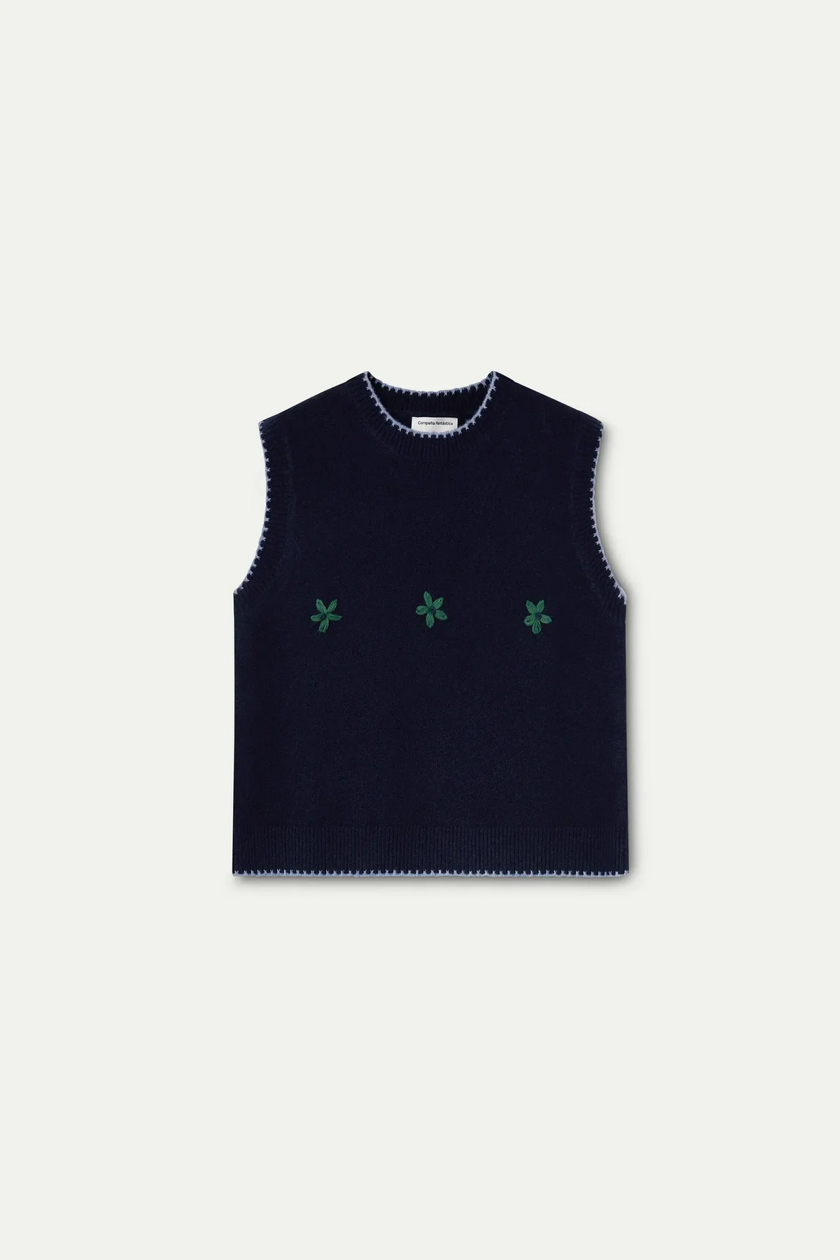 Gilet fiori ricamati - BLU