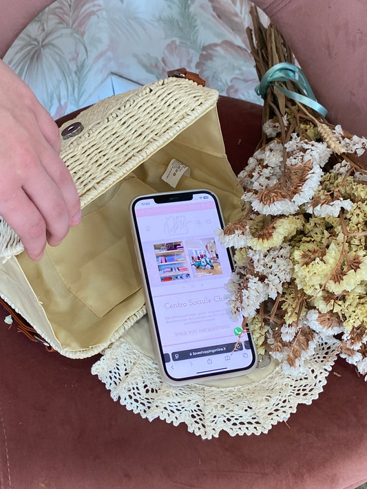 Borsa Rafia e Pizzo - PANNA